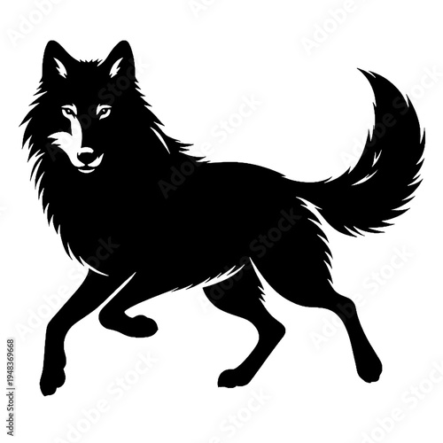 Black wolf vector design