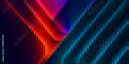 Trendy transparent gradient abstract wallpaper featuring vibrant glass blur effect in red orange and cyan blue neon colors, perfect for tech-inspired backgrounds, digital fashion, UI design.