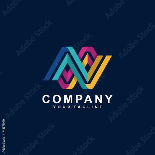 This modern logo features an abstract design with vibrant colors, perfect for a company looking to convey innovation and creativity in their brand identity.