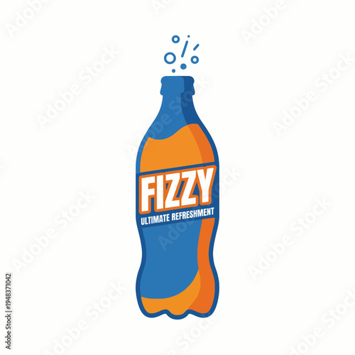 A colorful soda bottle with fizzy bubbles overflowing embodies excitement and refreshment, inviting you to enjoy a deliciously bubbly beverage on a hot day or at joyful events.