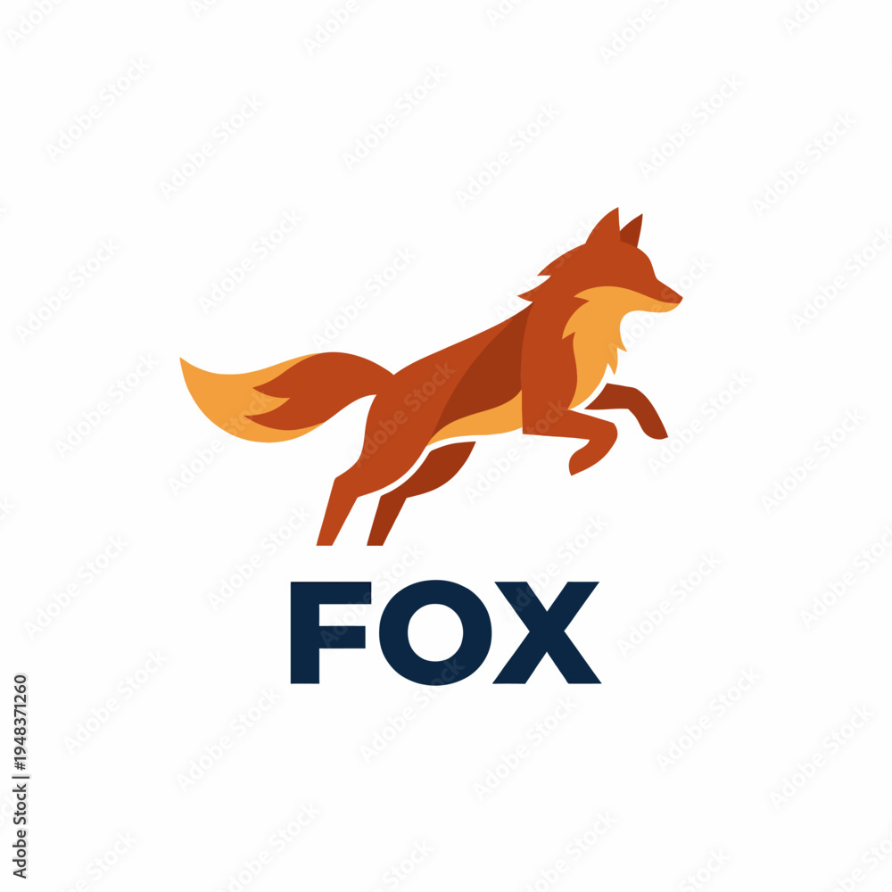 Obraz premium This vibrant image showcases a stylized fox in motion, representing agility and cleverness, suitable for branding in creative fields such as design or marketing.