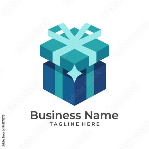 A contemporary gift box design marked by a stylish ribbon, symbolizing celebration, gifting, and joy, perfect for businesses in retail or event planning.