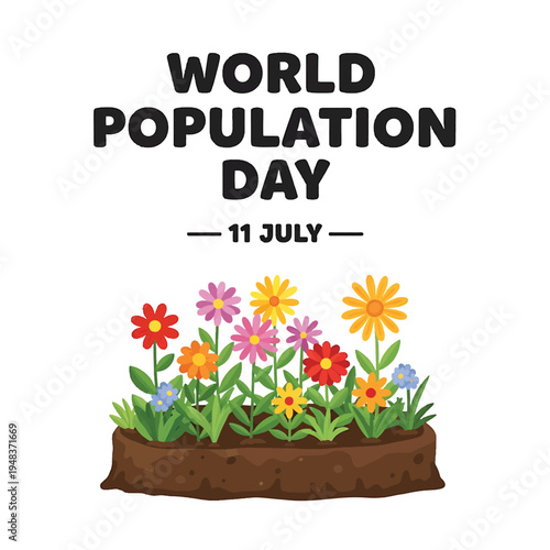 World Population Day Flowers in Planter