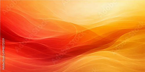 A vibrant abstract wallpaper featuring orange and yellow fire waves with flowing curves and motion lines creates a bright vector art backdrop full of energy and texture
