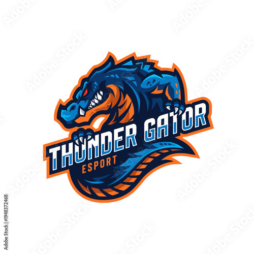 This dynamic logo features a ferocious alligator, evoking a sense of strength and competitiveness that is perfect for any esports team or gaming brand aiming for a bold identity.