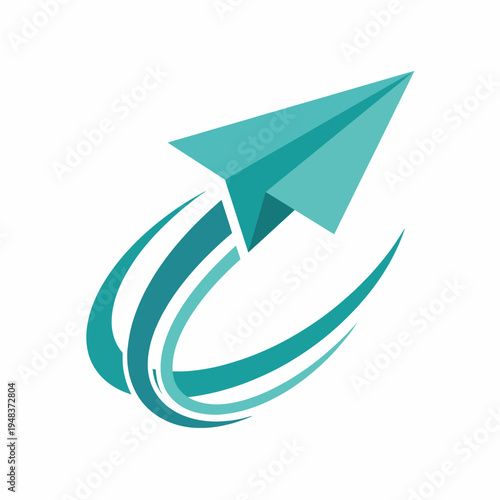 A sleek, geometric paper airplane design demonstrates freedom and innovation, ideal for businesses seeking a unique logo that represents dynamic growth and creativity.