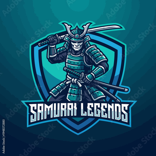 A powerful samurai logo embodies strength, honor, and tradition, ideal for brands seeking to evoke cultural heritage through a stunning and iconic emblematic design.