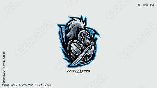 Esport mascot logo badge vector illustration