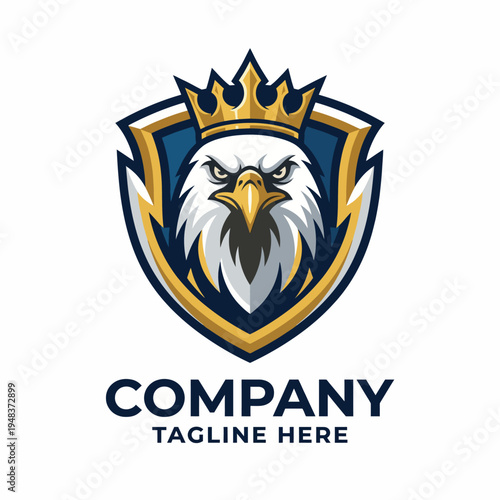 This sophisticated eagle emblem exudes power and authority, adorned with a crown, making it an ideal choice for brands seeking to convey strength, leadership, and prestige.