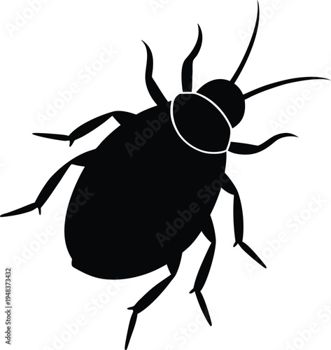 Flea silhouette vector art Illustration
