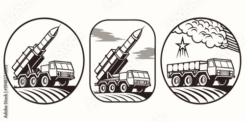 a truck with a missile on it Vector