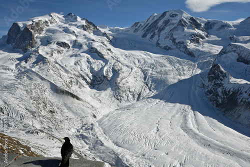 Face au glacier à Zermatt en Suisse
