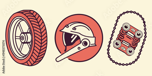 a set of car tire changing tools Vector