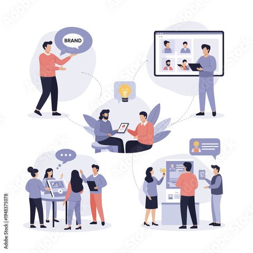 Team Collaboration and Communication Illustration.