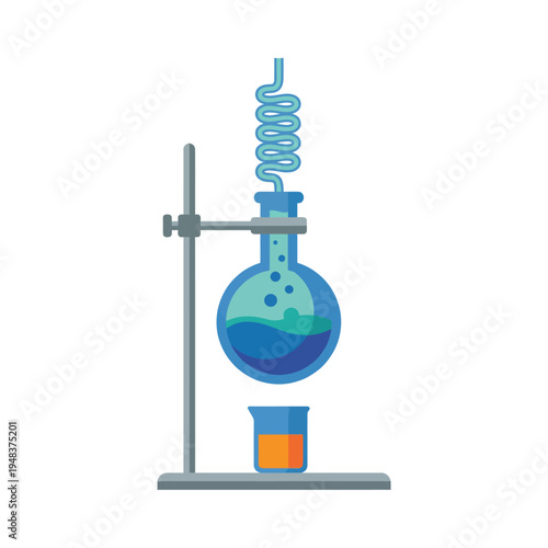 This dynamic image showcases laboratory glassware where a colorful chemical reaction takes place, illustrating the excitement and curiosity inherent in scientific exploration.