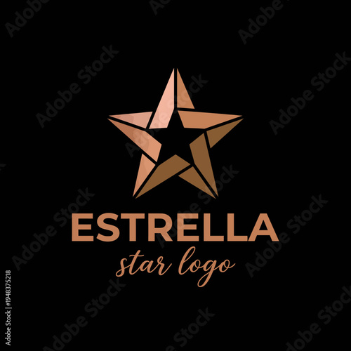 A chic logo featuring a star design in rose gold tones, representing elegance, excellence, and creativity, perfect for brands in fashion, beauty, or entertainment industries.