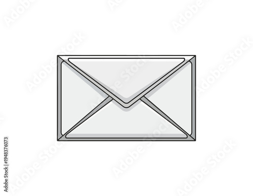 An illustration of a closed white envelope with a triangular flap, symbolizing communication and correspondence in a simple, clean vector graphic