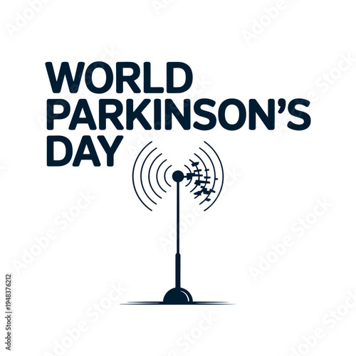 World Parkinsons Day with Signal and Communication Icon