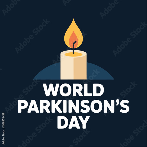 World Parkinson’s Day Candle Flame Awareness Illustration for Neurological Disorder Support Medical Health Vector