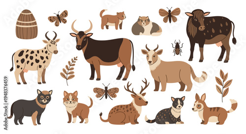 Collection of various animals and insects.
