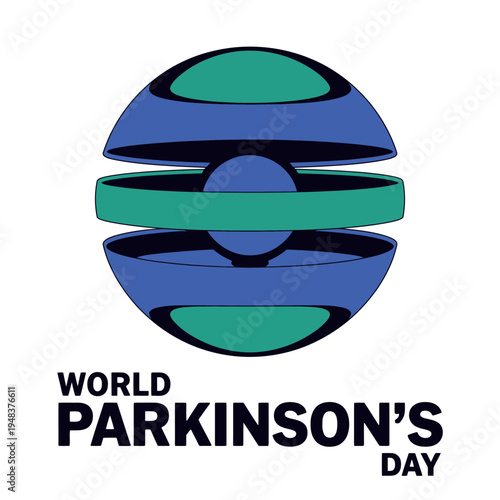 World Parkinson's Day Abstract Circle and Sphere Design for Awareness and Support