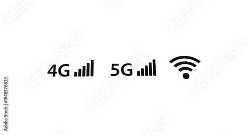 Comparison graphic illustrating 4G 5G cellular signal bars next to a standard wireless network icon