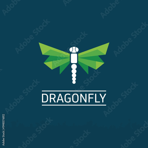 This logo features a stylized dragonfly with geometric wings, presenting a harmonious blend of nature and modern design, perfect for eco-friendly or creative firms.