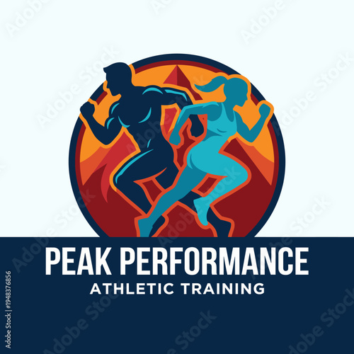 This logo depicts two athletic figures in motion, symbolizing peak performance and dedication to fitness, while reflecting a modern aesthetic that captures the spirit of training.