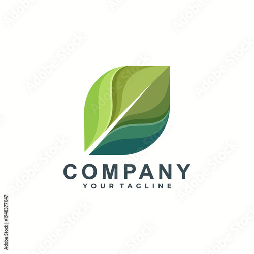 A sleek and modern logo featuring a stylized leaf, perfect for an eco-friendly company, representing sustainability and innovation in design.
