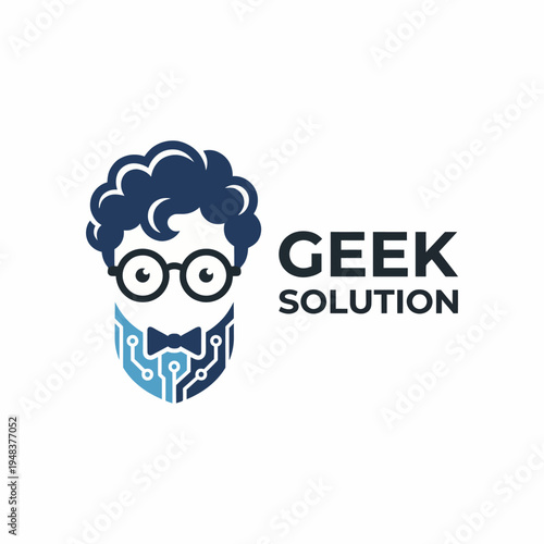 This stylish image portrays a geeky character with tech elements in design, showcasing innovation, intelligence, and creativity, embodying the essence of modern intellectual pursuits.