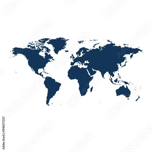 World Map Illustration - Global Geography Outline for Education and Travel Visuals Countries of the Earth