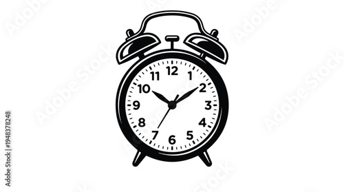 Classic Alarm Clock Illustration for Time Management and Waking Up.