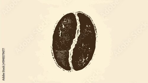 Single coffee bean closeup on a light background.