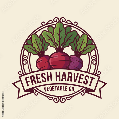 A charming logo featuring radishes that embody freshness and vitality, ideal for any vegetable company aiming to promote healthy eating and organic produce. Emphasizes nature.