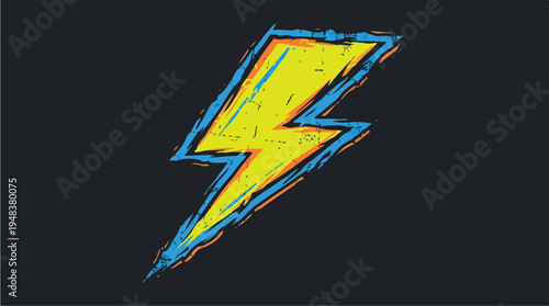Vibrant Yellow Lightning Bolt Symbol on Dark Background.