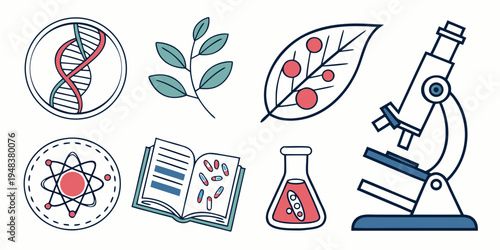 science and biology icons with microscope and test tube Vector