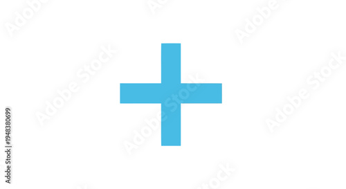 A simple blue plus sign on a white background as a vector graphic