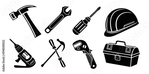 a collection of tools for construction and repair Vector