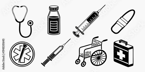 medical equipment and supplies for healthcare Vector