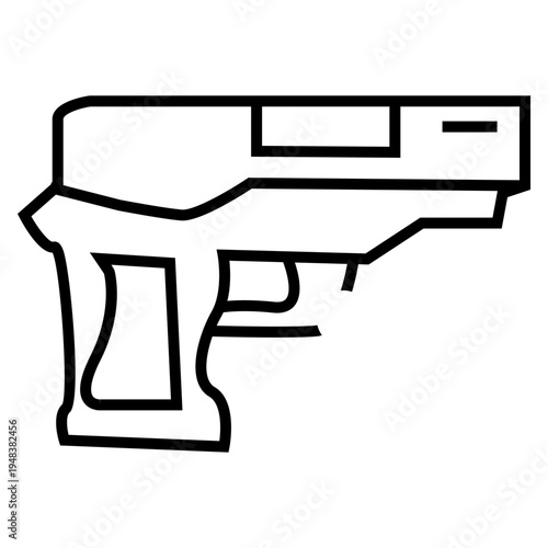 gun vector illustration outline icon