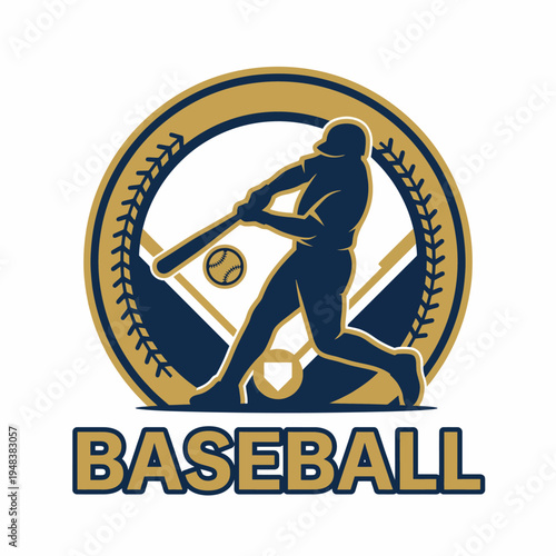 A silhouette of a baseball player in action, capturing the excitement and competitive spirit of the game, ideal for sports branding and fan engagement.