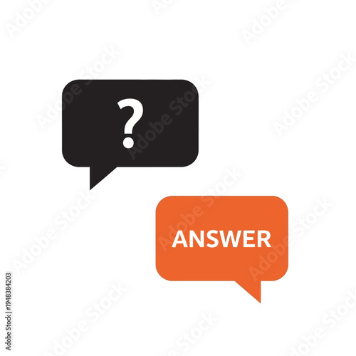 Tablou pe pânză Question and answer speech bubbles.