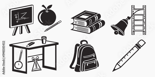 school supplies and objects for education Vector