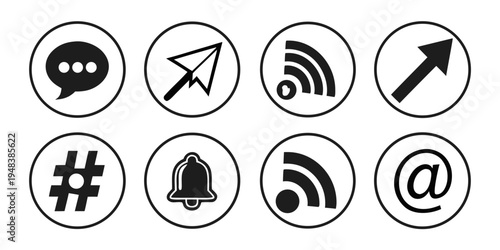 a set of social media icons Vector