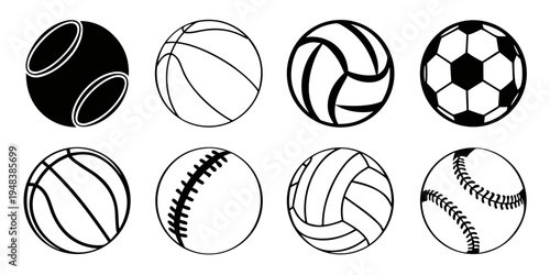 a collection of sports balls Vector
