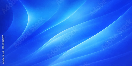 An artistic blue abstract background featuring smooth silk waves and a flowing fractal pattern with digital motion lines creating a light vector design