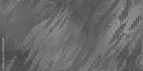 Grayscale Abstract Texture with Repeating Wavy Bands and Circular Motifs Suggesting a Distorted Organic Surface