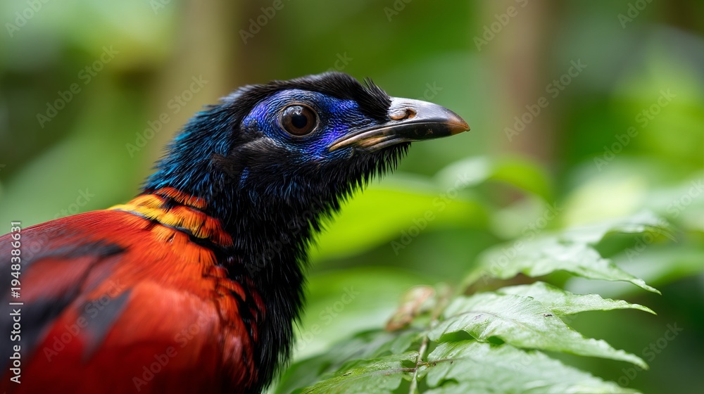 Fototapeta premium Stunning Close-Up of Wilson's Bird of Paradise in Natural Habitat