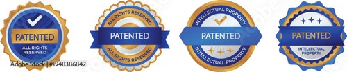 Golden Patented Intellectual Property Seals