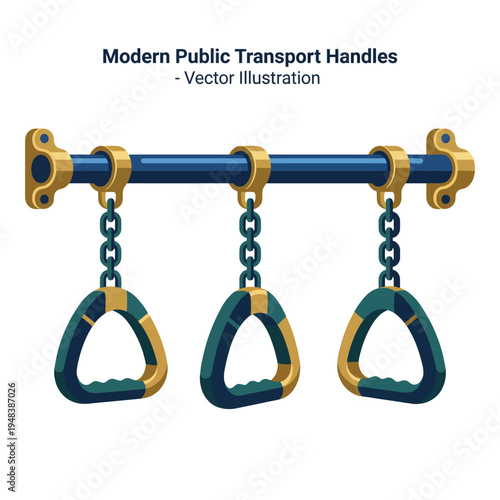 A stylish representation of modern public transport handles designed for commuter convenience, showcasing functional yet aesthetic elements in daily transit.